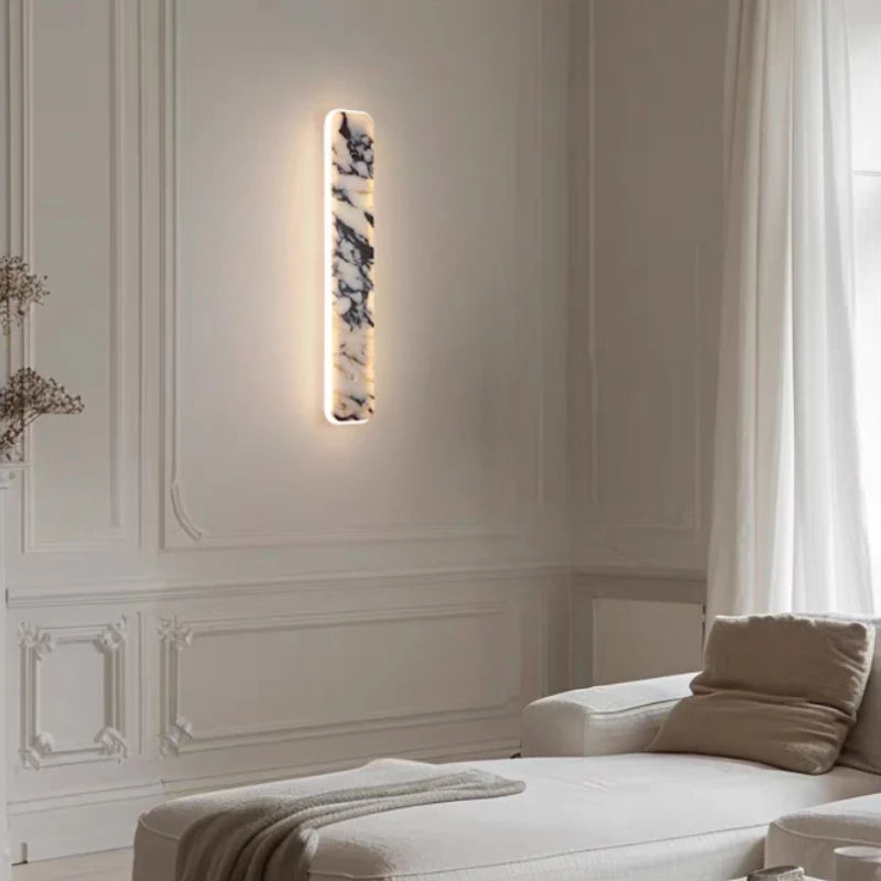 Rectangular Natural Marble LED Wall Light Home Atmosphere