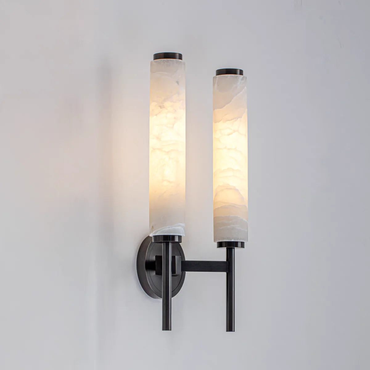 Natural Marble LED Wall Lights Black Gold Copper Foyer TV