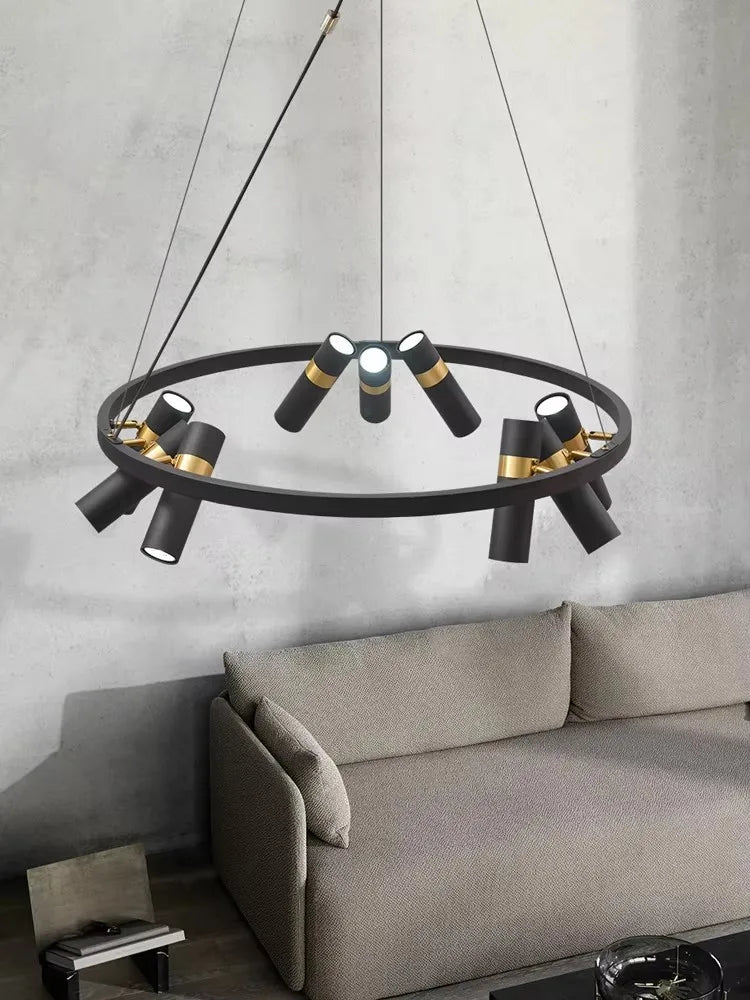 Industrial Creative LED Chandelier Dining Living Room Black
