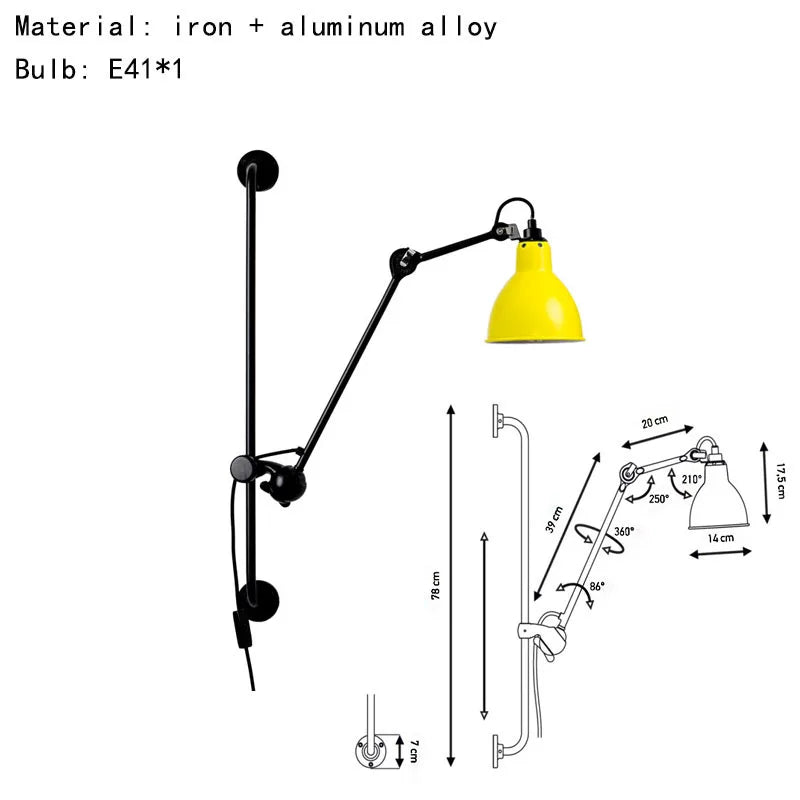American Home Wall Lamp E14 Bulb Plug Bedroom Reading