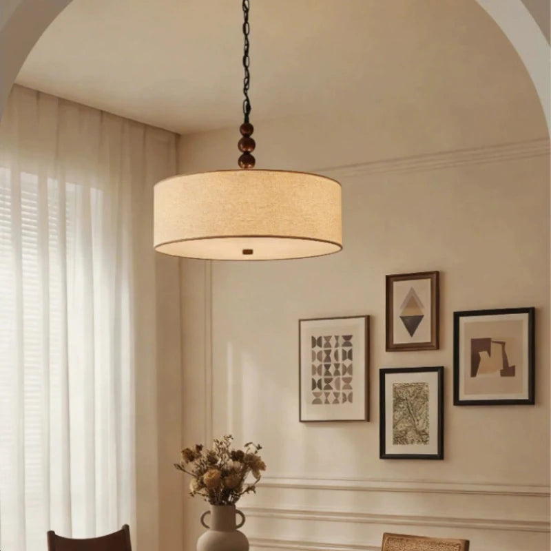 French Fabric Bedroom Dining Room Chandelier Retro