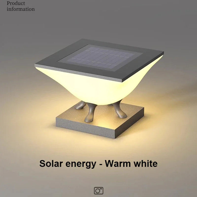 Outdoor Waterproof Solar Pillar Lights Home Villa LED Wall