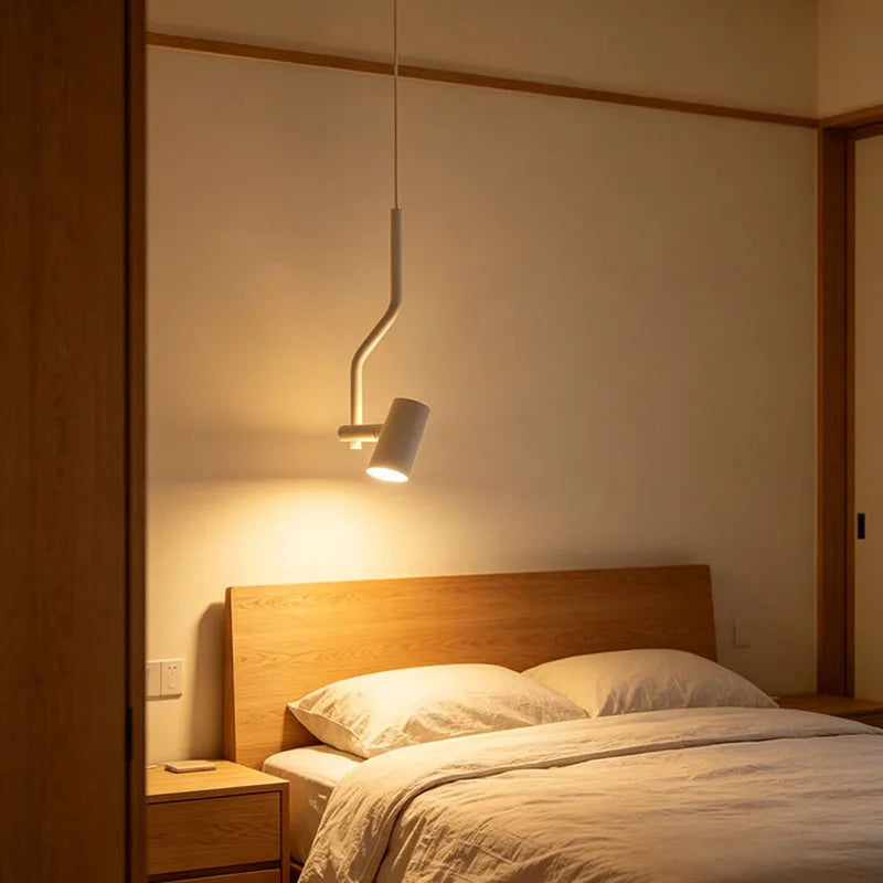 Art LED Pendant Light White Black Metal