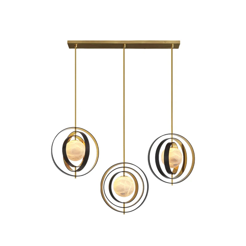 Home Marble Globe Black Gold Pendant Lights