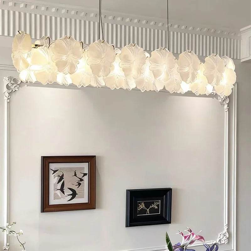 Flower Glass E14 LED Pendant Lights Living Room Luminaires