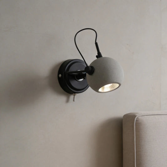 Micro Cement Bedroom Bedside Wall Lamp Industrial Retro