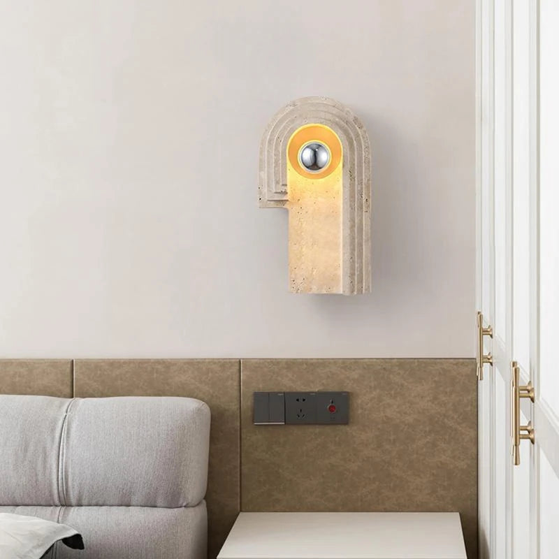 LED Wall Light E27 Bulb Real Stone Indoor
