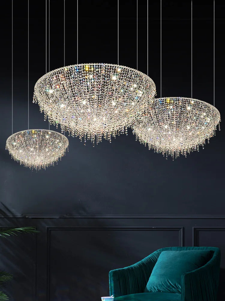 Home K9 Crystal Collection Round Rectangular Chandelier