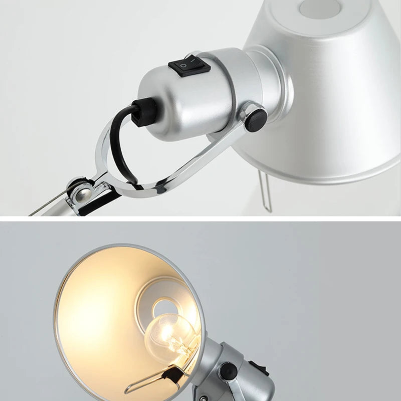 Silver Black Aluminum Floor Lamp E27 Bulb EU AU US Plug