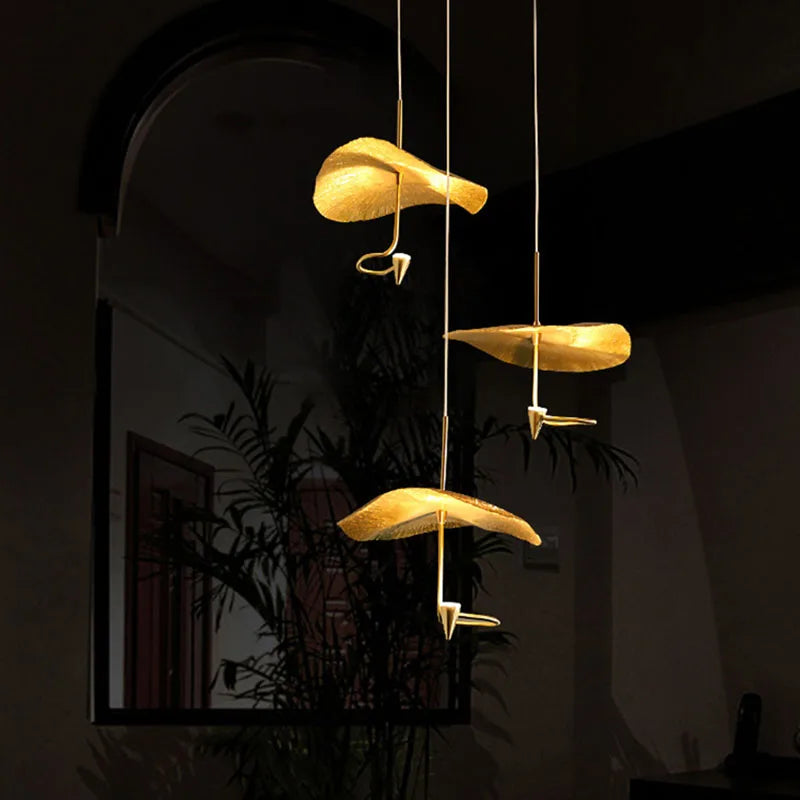 Art LED Chandeliers 20 25 30 35CM Copper