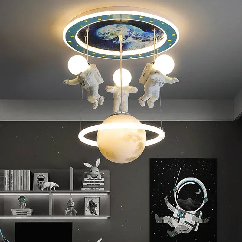 Kids Room Chandelier Creative Astronaut Ceiling