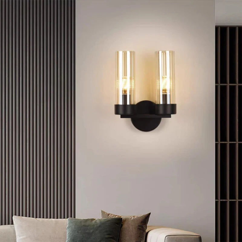Clear Grey Glass Wall Light Indoor