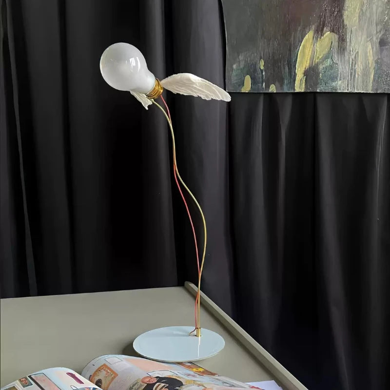 German Lucellino Vintage French Feather Copper Table Lamps