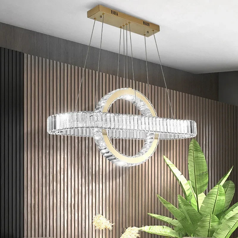 Oval Chrome Gold Steel LED Dimmable Pendant Lights