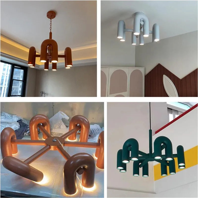 Nordic LED Ceiling Chandelier Multiple Colors Table