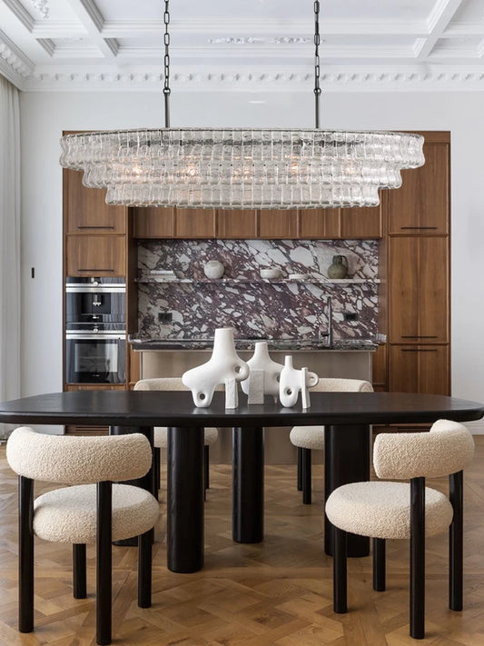 French Design Murano Black Gold LED Chandelier