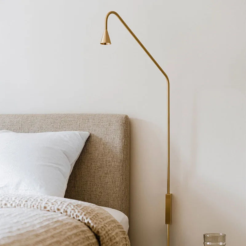 Minimalist Aluminium Wall Light Rotatable Matte Gold Black