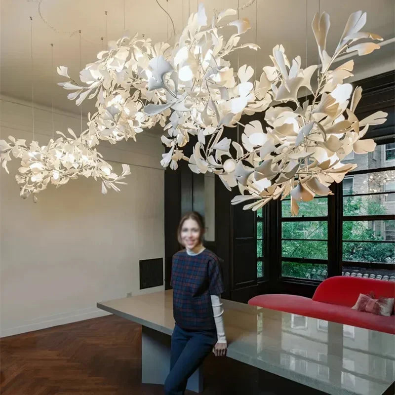 Gingko Chandelier Designer Acrylic Leaf