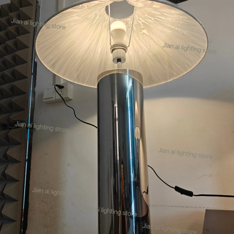 H5 Bamboo Hat Stainless Steel Floor Lamp Simple LED E27