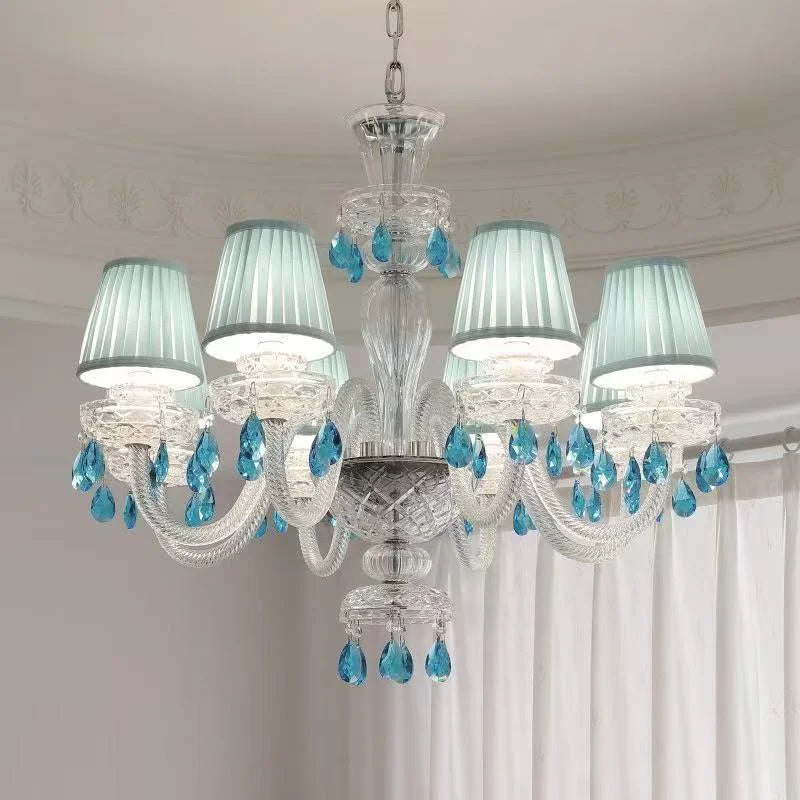 Light Blue K9 Crystal LED Chandelier