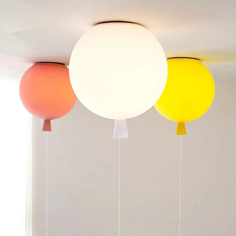 Yellow Blue White Red Glass Ceiling Light Balloon