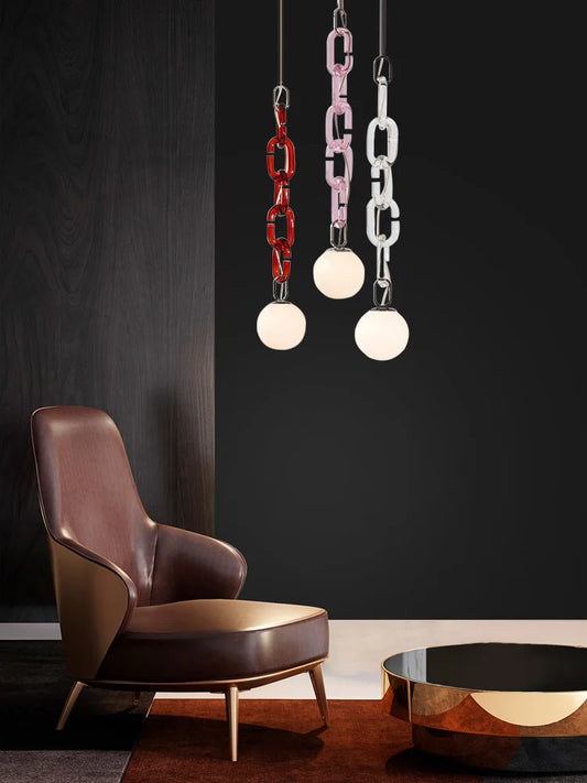 Colorized Glass Chain Chrome Gold LED Ceiling Chandelier