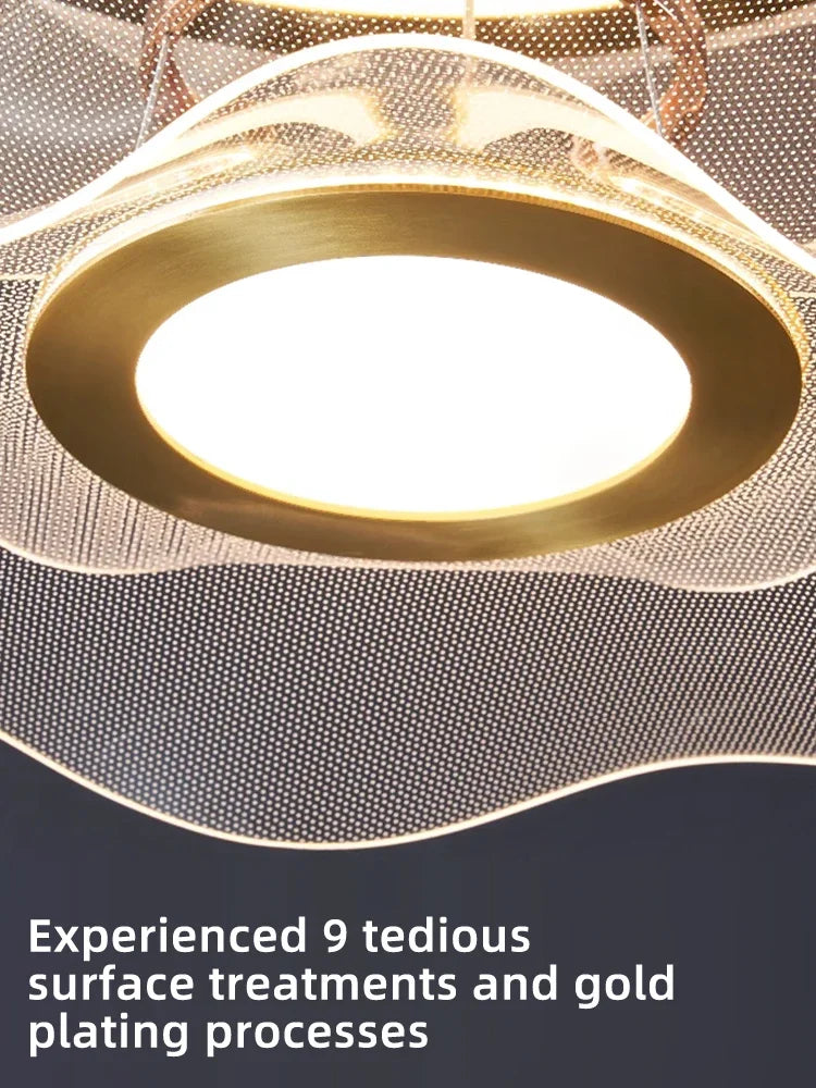 Round Home LED Light Living Room Nordic Ceiling Chandelier