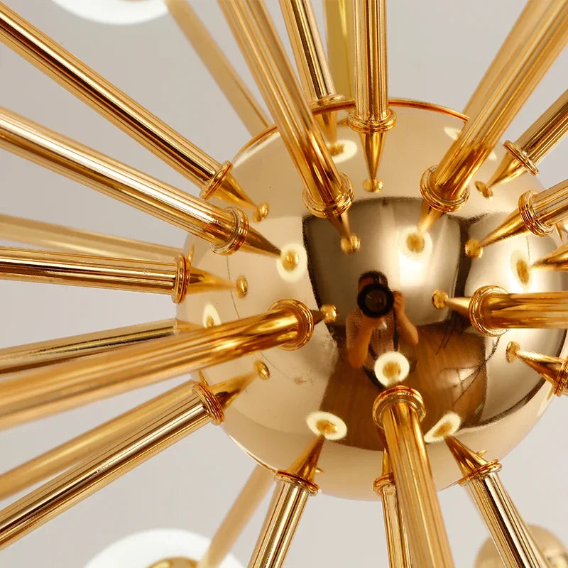 Globe Chandelier Lighting Kitchen Restaurant Golden