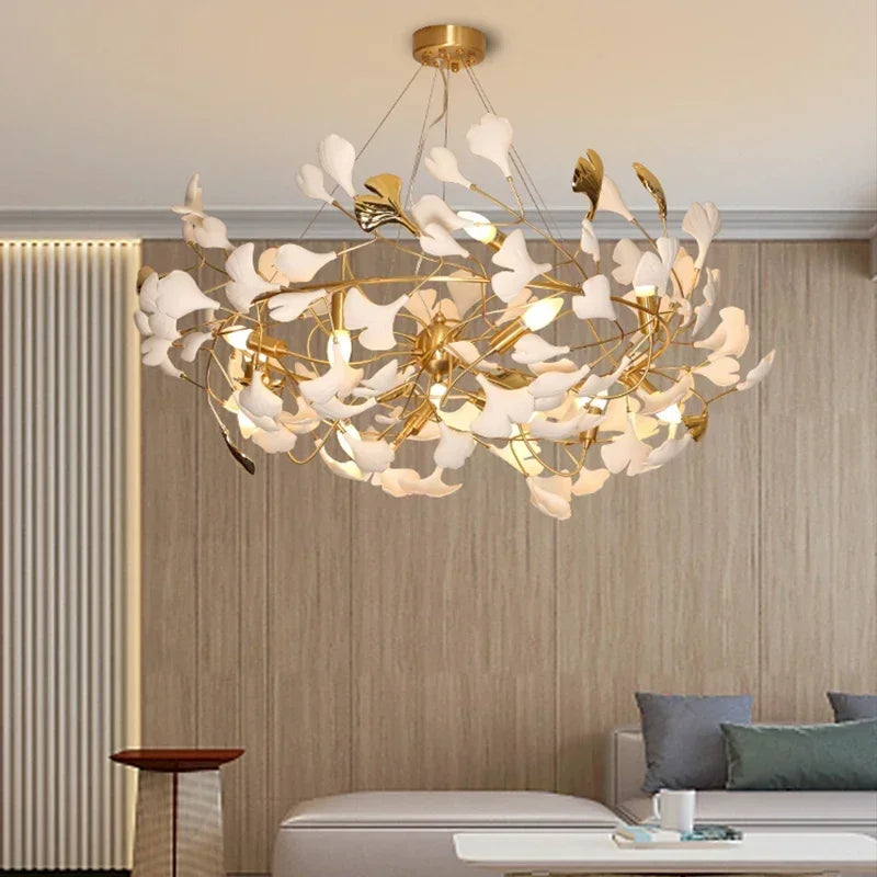 Gingko Chandelier Designer Acrylic Leaf