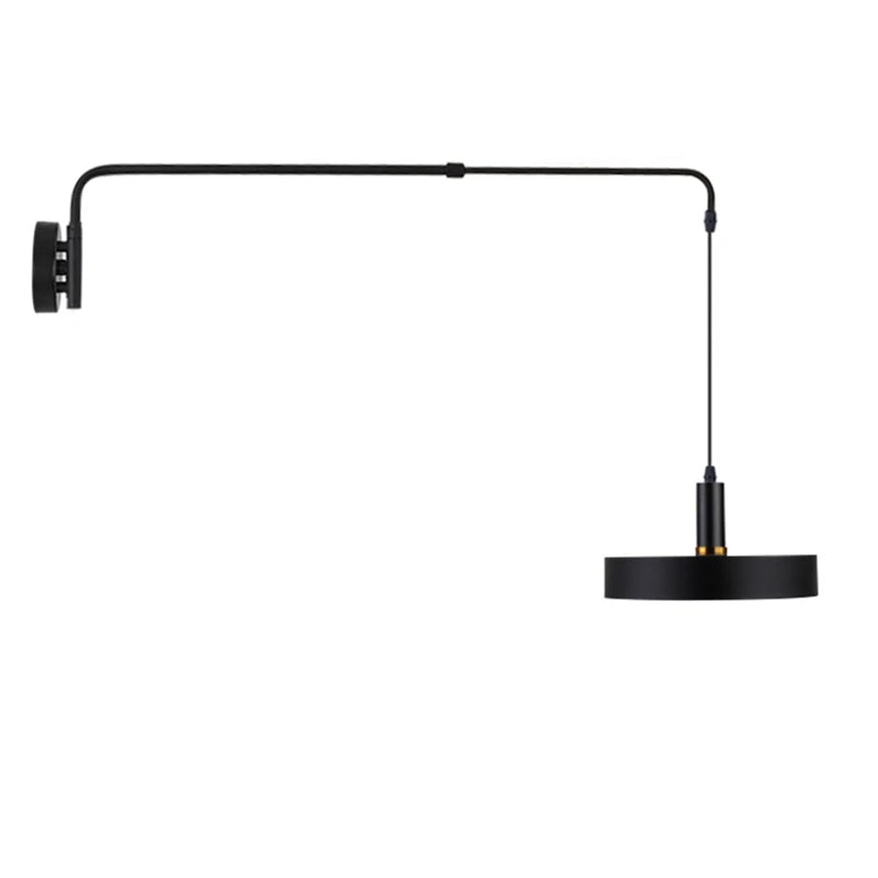 Black Metal Wall Light For Bedroom Bedside Reading Long Arm