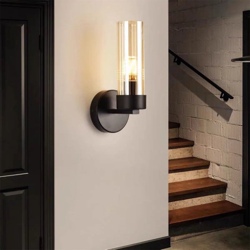 Clear Grey Glass Wall Light Indoor