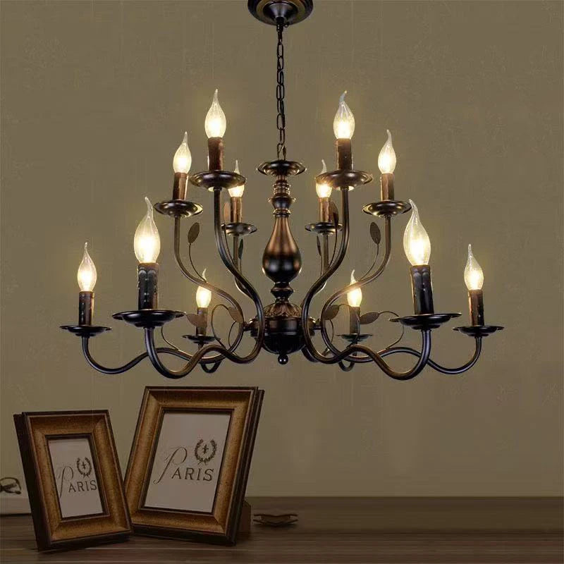 American Retro Cafe Pendant Light Dining Room Black Metal