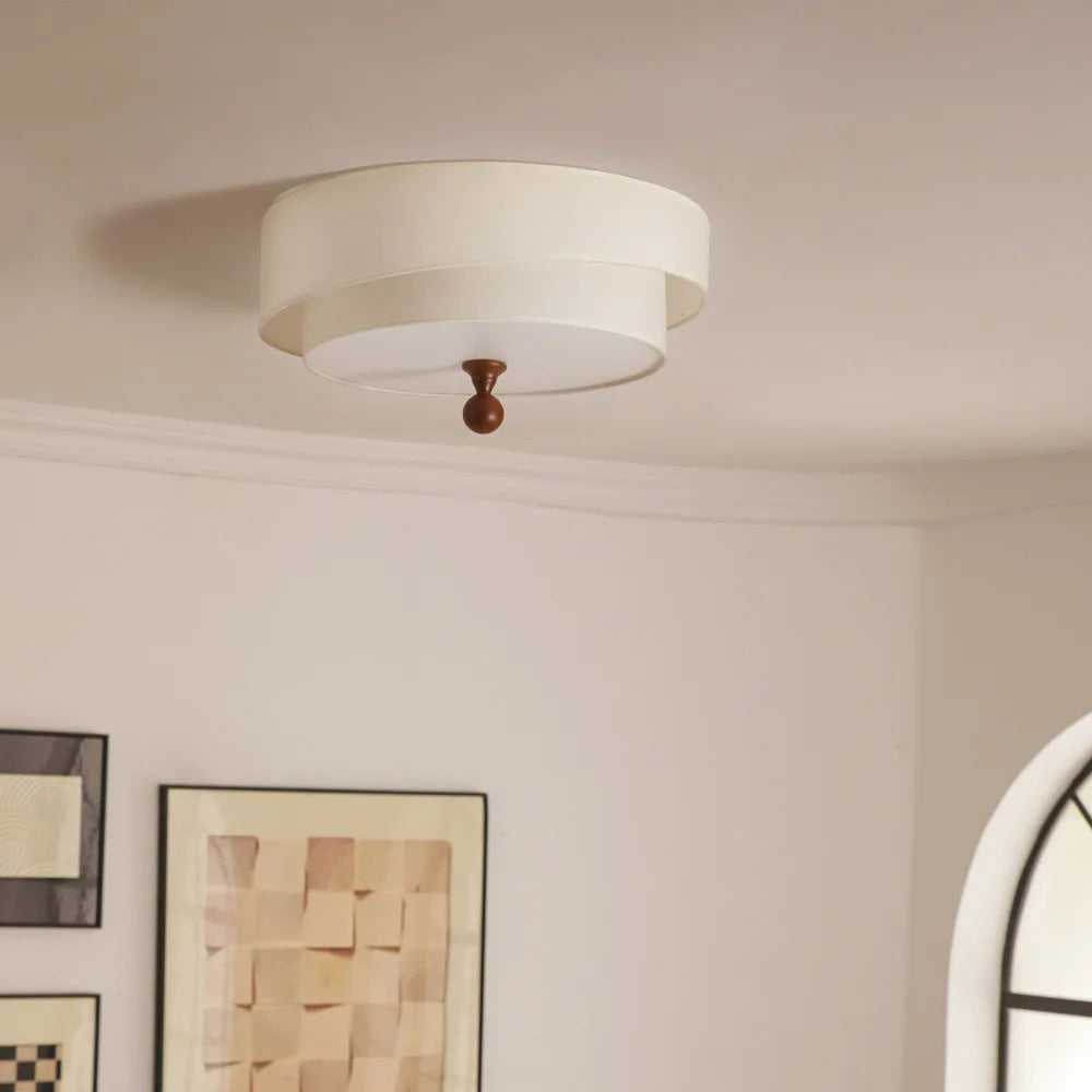 Bedroom Romantic Fabric E27 LED Ceiling Lights Nordic