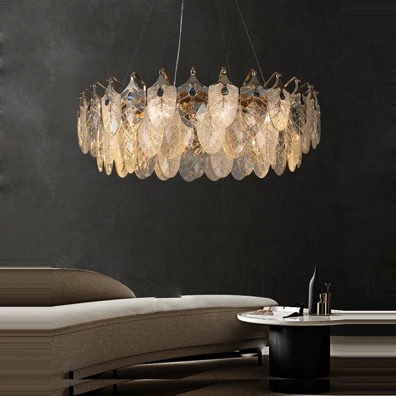 LED Postmodern Colorized Peacock Gold Designer