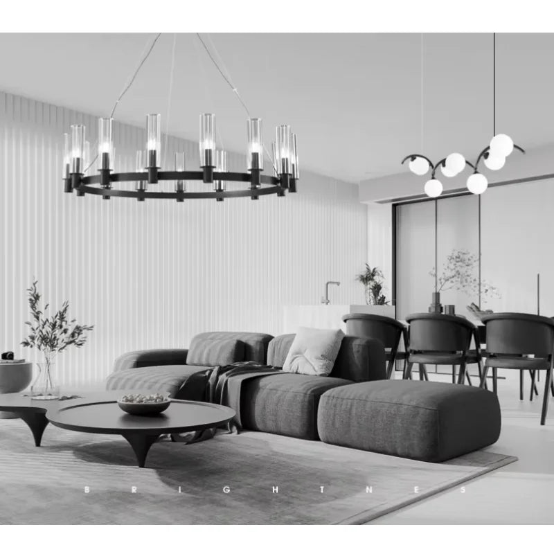 American Retro E14 Pendant Lights Living Room Crystal