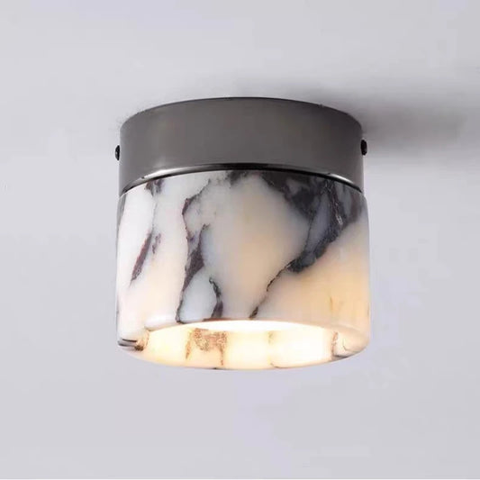 Cylinder Natural Stone LED Ceiling Lamp Small Sconce
