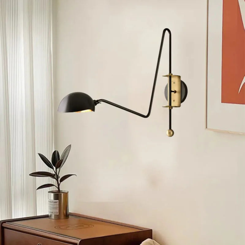 American Copper Wall Light Gold Black Plug Adapter
