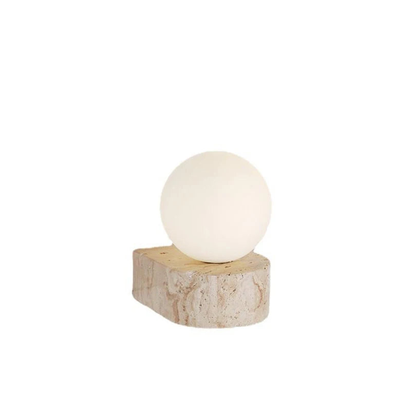Mini LED Wall Light White Glass G9 Bulb Natural Stone
