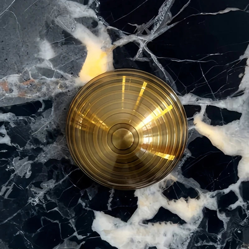 Art Wall Light Stone Gold Metal
