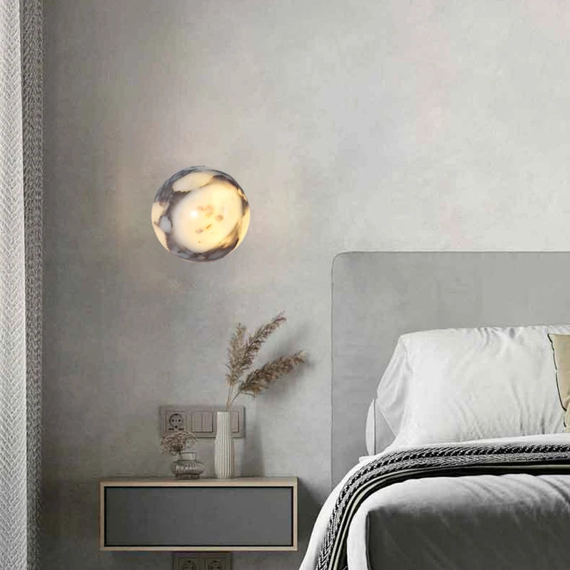 Natural Marble Ball Wall Lamp G9 Bulb Personalized