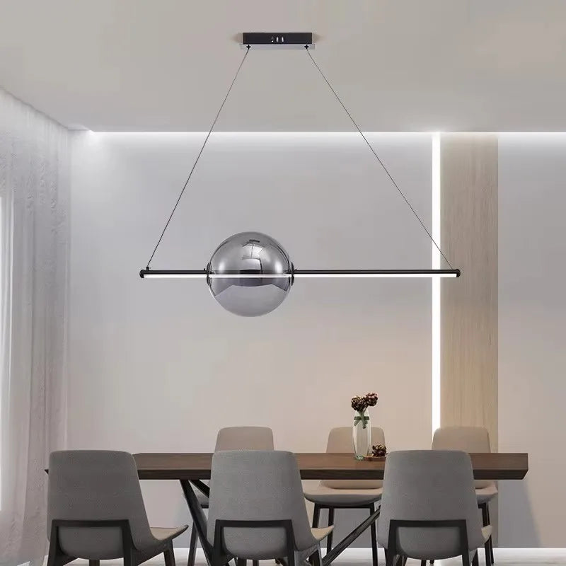 Dining Room Island LED Chandelier Creative Restaurant Glass