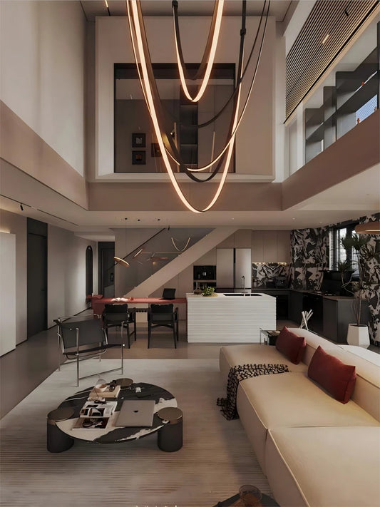 Build Home Flexible Leather Belt LED Chandelier