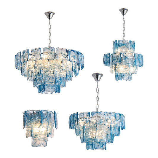 Blue Lake Home Glass Collection Dimmable LED Chandelier