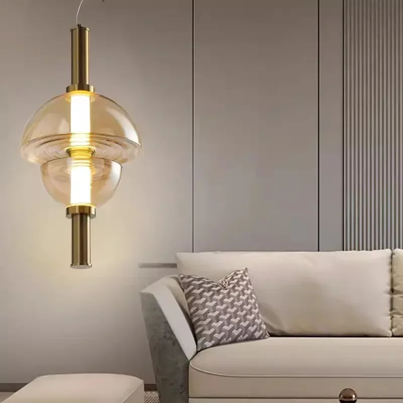 Glass LED Pendant Lights Minimalist Restaurant Chandeliers