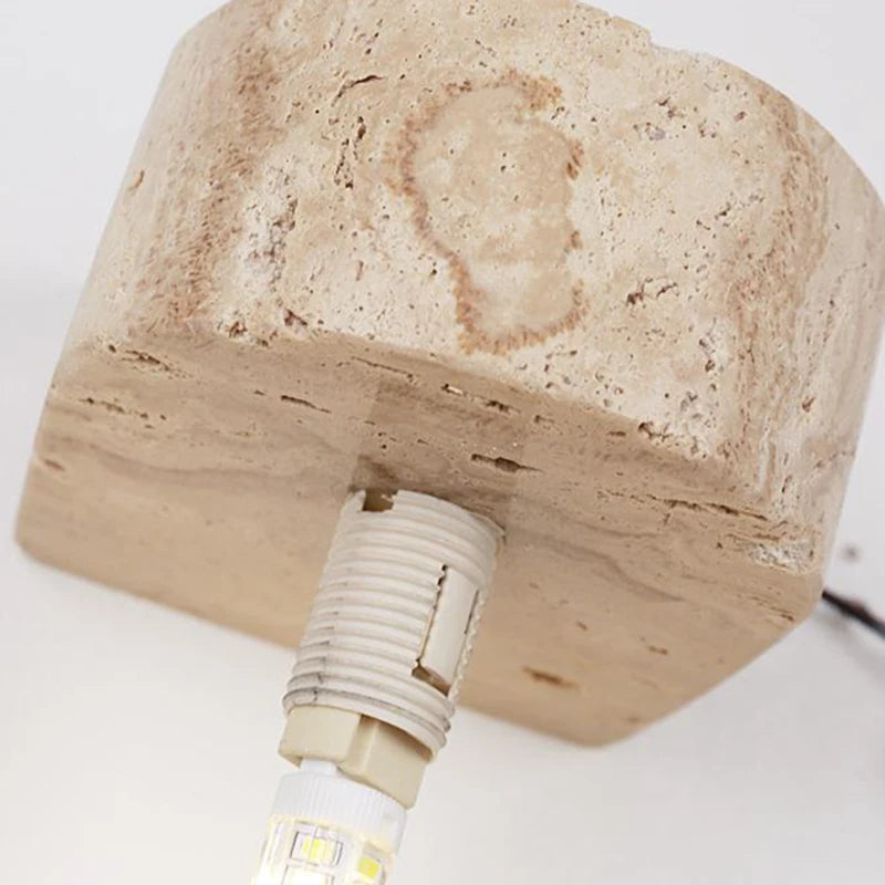 Mini LED Wall Light White Glass G9 Bulb Natural Stone