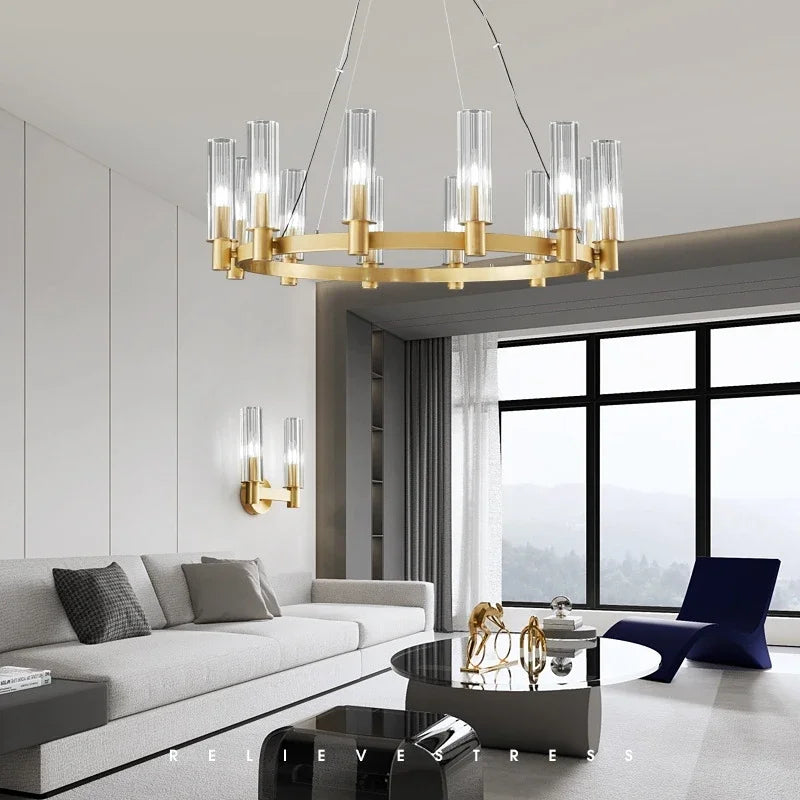 American Retro E14 Pendant Lights Living Room Crystal