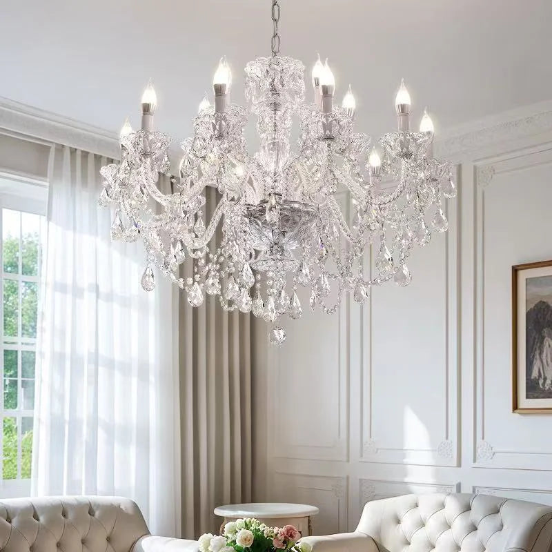 French Crystal Candle E14 Chandelier European