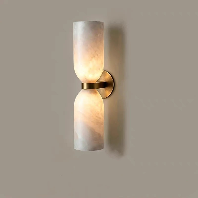 Real Marble Wall Light Gold Black Copper E14 Bulb For Indoor