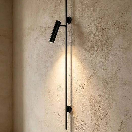 Minimalist LED Wall Lamp Black Metal Rotatable