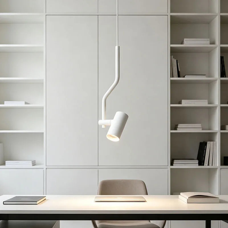 Art LED Pendant Light White Black Metal